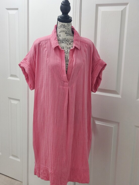 J. Crew Dresses & Skirts - J. Crew Bubblegum Pink Cotton Gauze Tunic Dress XXL
